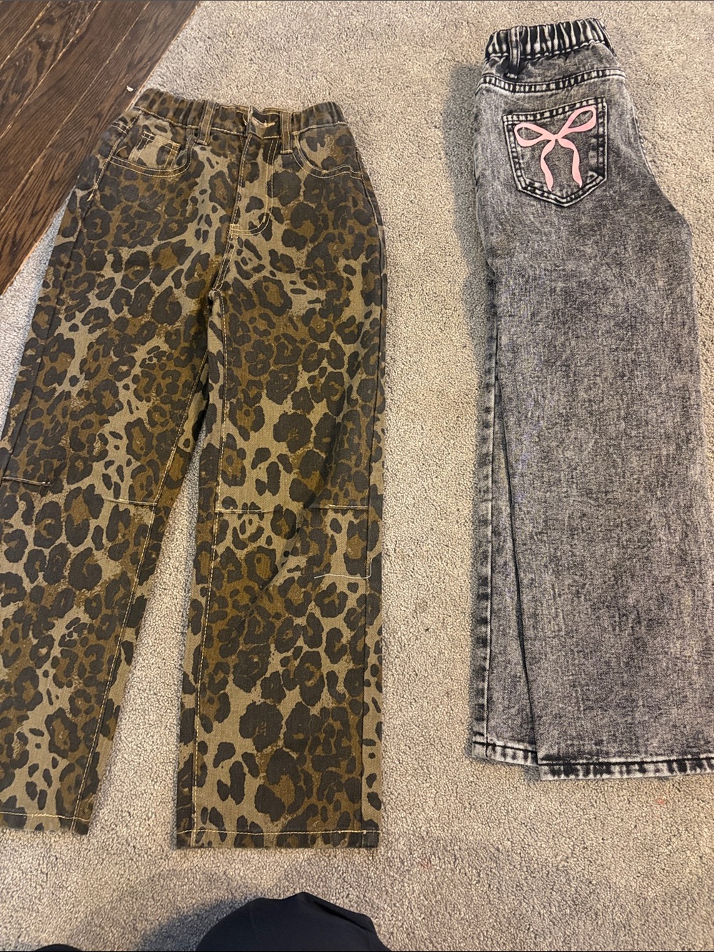 Girls' Olive Leopard Print Cargo Pants - Unbranded